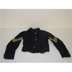 UNION CIVIL WAR ENSLITED MANS SHELL JACKET W/ BLUE PIPING & WHITE SERGEANT STRIPES