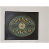 Image 1 : TIN SELF FRAMED ADVERTISING SIGN "COLUMBIA YARNS" (24" X 20")