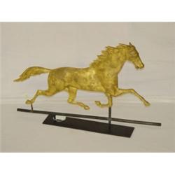 19TH CENT. 30" ETHAN ALLEN RUNNING HORSE WEATHERVANE W/ SOLID ZINC HEAD (REGUILDED)