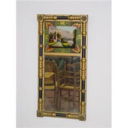 FEDERAL SPLIT COLUMN MIRROR W/ COUNTRY ROAD & CASTLE SCENE