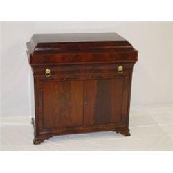 RARE CLASSICAL-EMPIRE MAHOGANY HAM CABINET W/ INSET MARBLE (PROB. NY STATE)