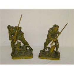 PR. 12 1/2" BRADLEY & HUBBARD ARMY & NAVY METAL FIGURES
