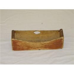 EARLY PINE WALL BOX W/ OLD RED PAINT