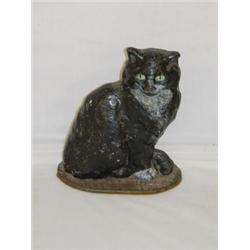 8 1/2" CAST IRON BLACK CAT DOORSTOP