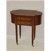 Image 1 : 19TH CENT. NEW ENGLAND MAHOGANY MARTHA WASHINGTON SEWING STAND W/ CHERRY DRAWER FRONT ON REEDED LEGS