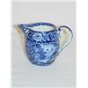 Image 1 : 3 1/4" DARK BLUE HISTORICAL STAFFORDSHIRE BARREL FORM CREAMER - LAFAYETTE AT FRANKLINS TOMB