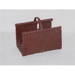 PAINTED SPLINT BASKET LOG CARRIER