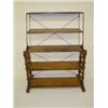 Image 1 : 19TH CENT. ADJUSTABLE 5 SHELF COUNTRY STORE DISPLAY RACK W/ A METAL FRAMEWORK IN A WOODEN BASE