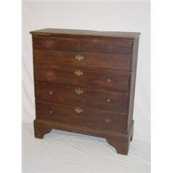 CT QUEEN ANNE CHERRY BLANKET CHEST W/ 2 FALSE SHORT DRAWER & 1 LONG FALSE DRAWER OVER 3 LONG WORKING