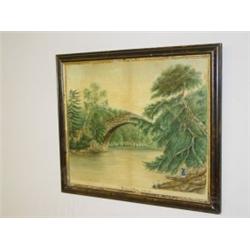 19TH CENT. WATERCOLOR ON PAPER BRIDGE OF DOON, SCOTLAND (16 1/2" X 19 1/2")