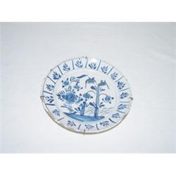 8 3/4" EARLY DELFT BLUE & WHITE PLATE