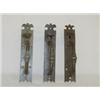 Image 1 : LOT (3) EARLY IRON NORFOLK DOOR LATCH W/ CROWN TOPS & PEWTER HANDLES