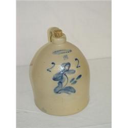WHITTEMORE 2 GAL. JUG W/ LARGE COBALT FLOWERS - HAVANA NY