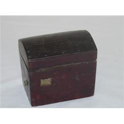 LATE 19TH CENT. PINE DOME TOP RECORDING BANK W/ OLD FINISH