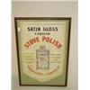 Image 1 : LG. 49" FRAMED LINEN ADVERTISEMENT FOR SATIN GLOSS LIQUID STOVE POLISH