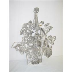 22 1/2" PLASTER DECORATIVE WALL PLAQUE - BASKET OF FLOWERS