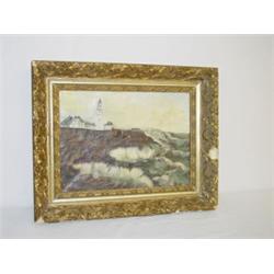 OIL ON CANVAS PORTLAND HEAD LIGHT, UNSIGNED (9" X 12")