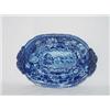 Image 1 : 8 1/2" DARK BLUE STAFFORDSHIRE GRAVY UNDERTRAY SELECT VIEWS BY R. HALLS - LUSCOMEE DEVONSHIRE