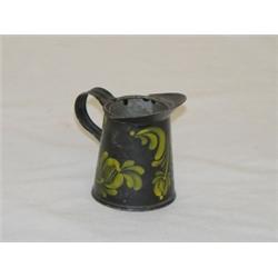 3" EARLY DECORATED TOLEWARE CREAMER