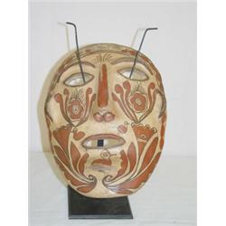 9 1/2" DECORATED REDWARE MASK