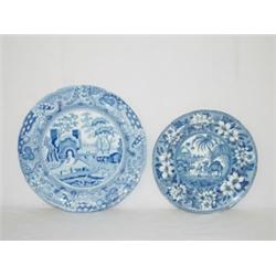 (2) BLUE STAFFORDSHIRE PLATES