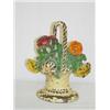 Image 1 : 8" CAST IRON BASKET FLOWERS DOORSTOP