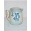 Image 1 : 6 3/4" BLUE & WHITE STONEWARE PITCHER W/ DUTCH CHILDREN