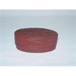 3 3/4" OVAL FINGERED PANTRY BOX W/ RED PAINT