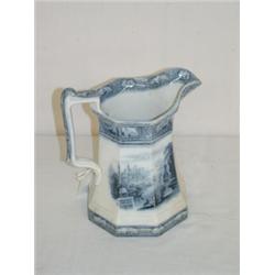9 1/2" MULBERRY PITCHER - SCENIC W/ IMPORTERS MARK ON BOTTOM