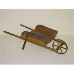 CHILDS WOODEN WHEELBARROW MADE BY THE S.A. SMITH MFG. CO. BRATTLEBORO VT