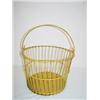 Image 1 : PAINTED WIRE BASKET W/ SWING HANDLE IN MUSTARD PAINT