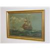 Image 1 : OIL ON CANVAS OCEAN SEASCAPE W/ SAILING & STEAMSHIP, UNSIGNED (19 1/2" X 29 1/2")