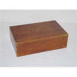19TH CENT. NEW ENGLAND PAINT DECORATED FLAT TOP DOCUMENT BOX