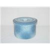 Image 1 : BLUE & WHITE COVERED BUTTER CROCK W/ DAISIES & LATTICE