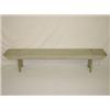 Image 1 : 19TH CENT. 6 FT. LONG WOODEN BENCH W/ CUT OUT ENDS & OLD GRAY PAINT