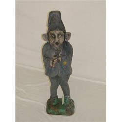 24" CARVED & PAINTED WOODEN GNOME