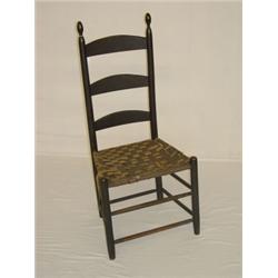 SHAKER TYPE PAINTED LADDERBACK CHAIR W/ TAPED SEAT