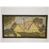 Image 1 : MATTED HOOKED RUG W/ COTTAGE SCENE
