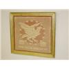 Image 1 : FRAMED CROCHET WORK FULL EAGLE "GOD BLESS AMERICA" IN LEMON GOLD FRAME