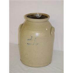 4 GAL. STORAGE CROCK W/ COBALT #4
