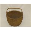 Image 1 : 15" 19TH CENT. SPLINT BASKET W/ BAIL HANDLE SIGNED SPAULDING