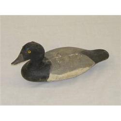 CARVED & PAINTED BLUE BILL DUCK DECOY