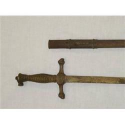 FRATERNAL SWORD MARKED S.M.A. - AMES SWORD CO. W/ SCABBARD