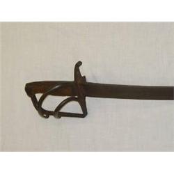 19TH CENT. MILITARY SABER W/ CURVED BLADE
