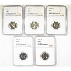 1957, 1958, 1959, 1962, 1963 NGC PF67