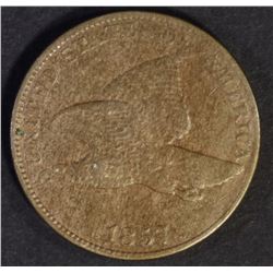 1857 FLYING EAGLE CENT, XF