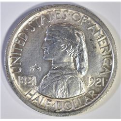 1921 MISSOURI 2x2 COMMEM HALF DOLLAR, CH BU