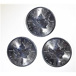 3-BU 2019 CANADIAN SILVER MAPLE LEAF COINS