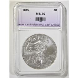 2015 AMERICAN SILVER EAGLE APCG PERFECT BU