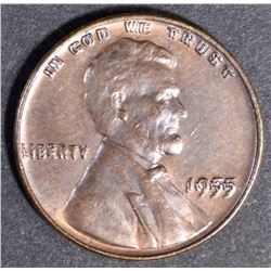 1955 DOUBLE DIE OBVERSE LINCOLN CENT CH BU